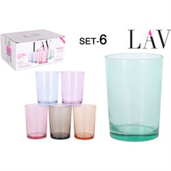 SET 6 VASOS SIDRA 520CC COLORES PASTEL