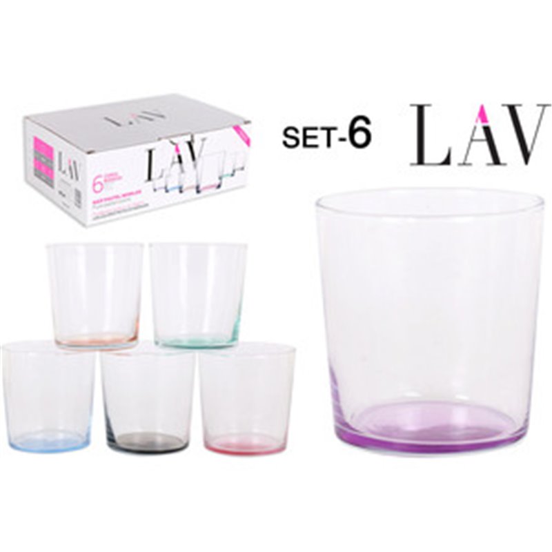 SET 6 VASOS PINTA 345CC COLORES PASTEL