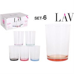 SET 6 VASOS SIDRA 520CC COLORES PASTEL