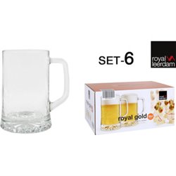 SET 6 JARRA CERVEZA 62CL ROYAL GOLD