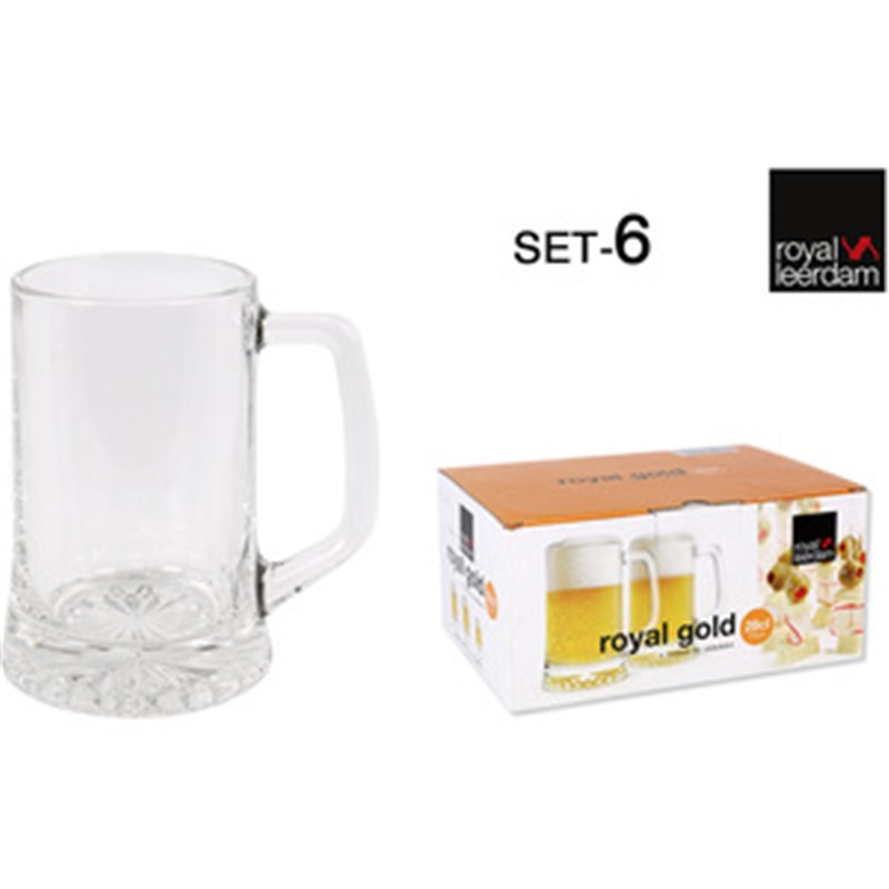 SET 6 JARRA CERVEZA 28CL ROYAL GOLD