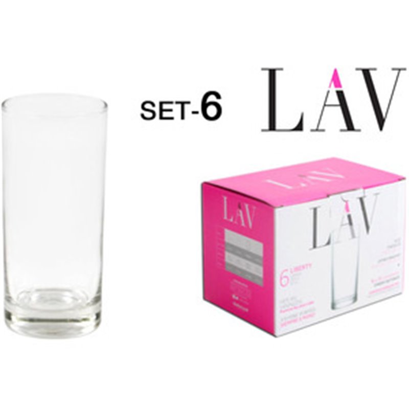 SET 6 VASOS AGUA 295CC LIBERTY