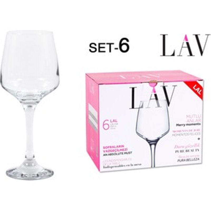 SET 6 COPAS VINO 295CC LAL