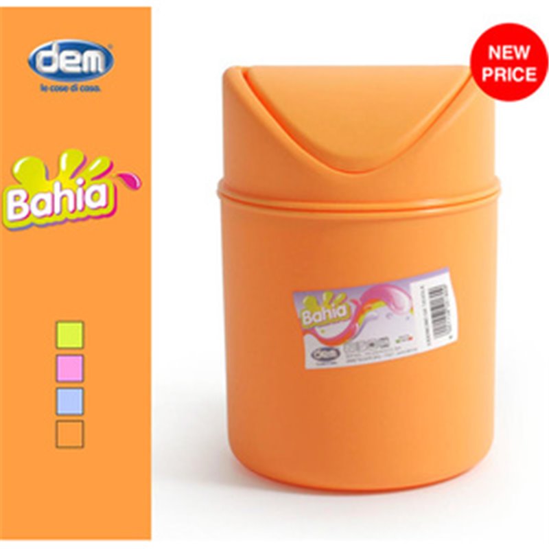 PAPELERA BASCULANTE 1,5L BAHIA 12,5X19CM - COLORES SURTIDOS