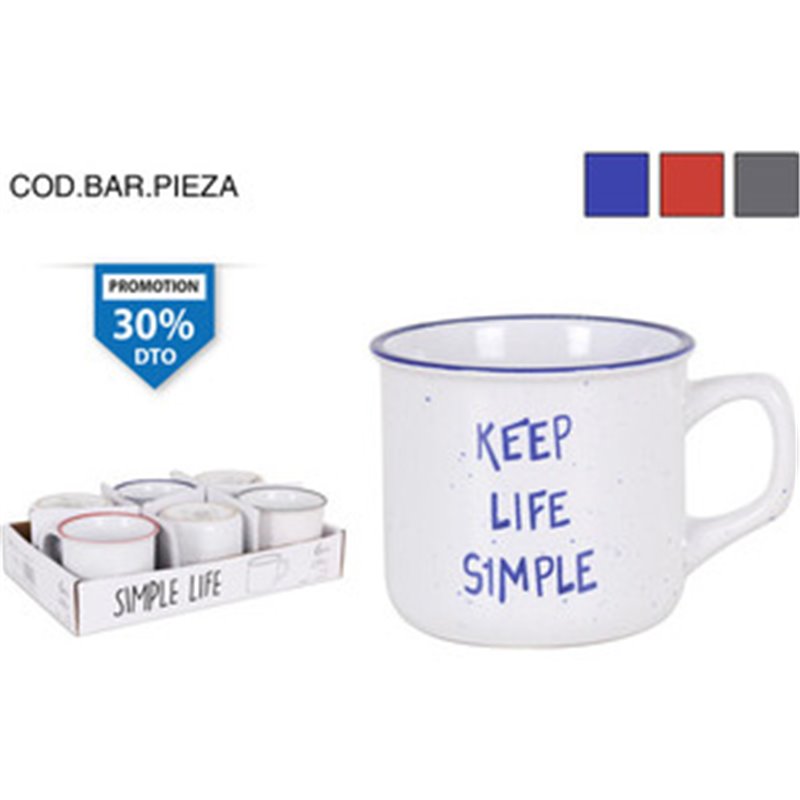 MUG 235CC SIMPLE LIFE - COLORES SURTIDOS