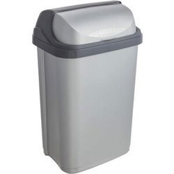 CUBO DE BASURA CON TAPA DESLIZANTE, 25 L, RASMUS, PLATEADO