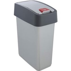 CUBO DE BASURA PREMIUM CON TAPA ABATIBLE, TACTO SUAVE, 10L, COLOR PLATEADO