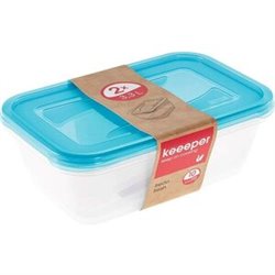 SET DE 2 FIAMBRERAS, 2 X 3,3 L, 29 X 19 X 9 CM, AZUL