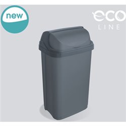 CUBO DE BASURA ECO CON TAPA DESLIZANTE, 25 L, RASMUS, GRIS