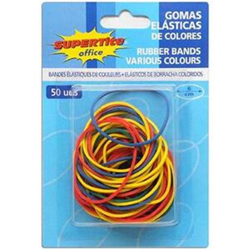 GOMAS ELÁSTICAS COLORES 50UDS