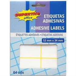 ETIQUETAS ADHESIVAS 53X34MM - 64UDS