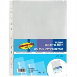 FUNDA MULTITALADRO TRANSPARENTE 20UDS