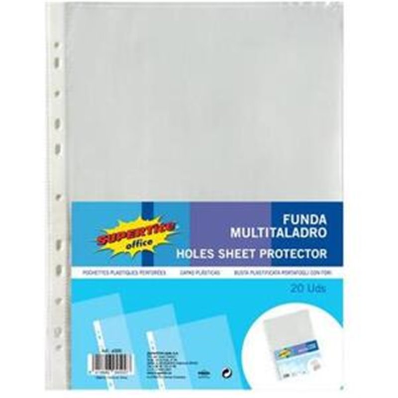 FUNDA MULTITALADRO TRANSPARENTE 20UDS