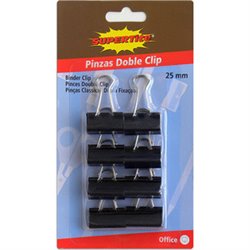 PINZAS DOBLE CLIP 25MM - 8UDS