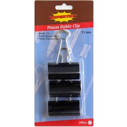 PINZAS DOBLE CLIP 51MM - 3UDS