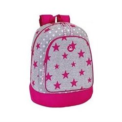 MOCHILA BENETTON GRIS FUCSIA