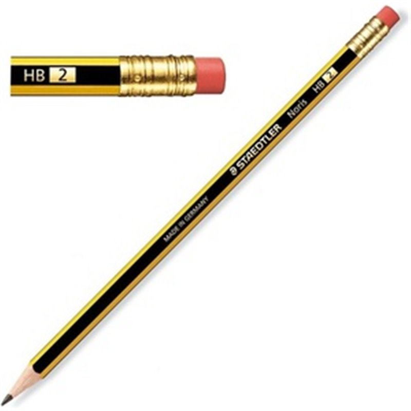 LAPIZ STAEDTLER NORIS HB 2 CON GOMA DE BORRAR