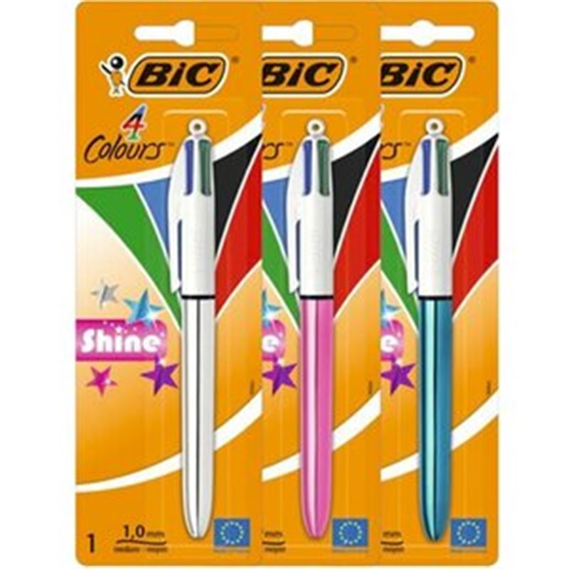 BLISTER BOLIGRAFO 4 COLORES SHINE