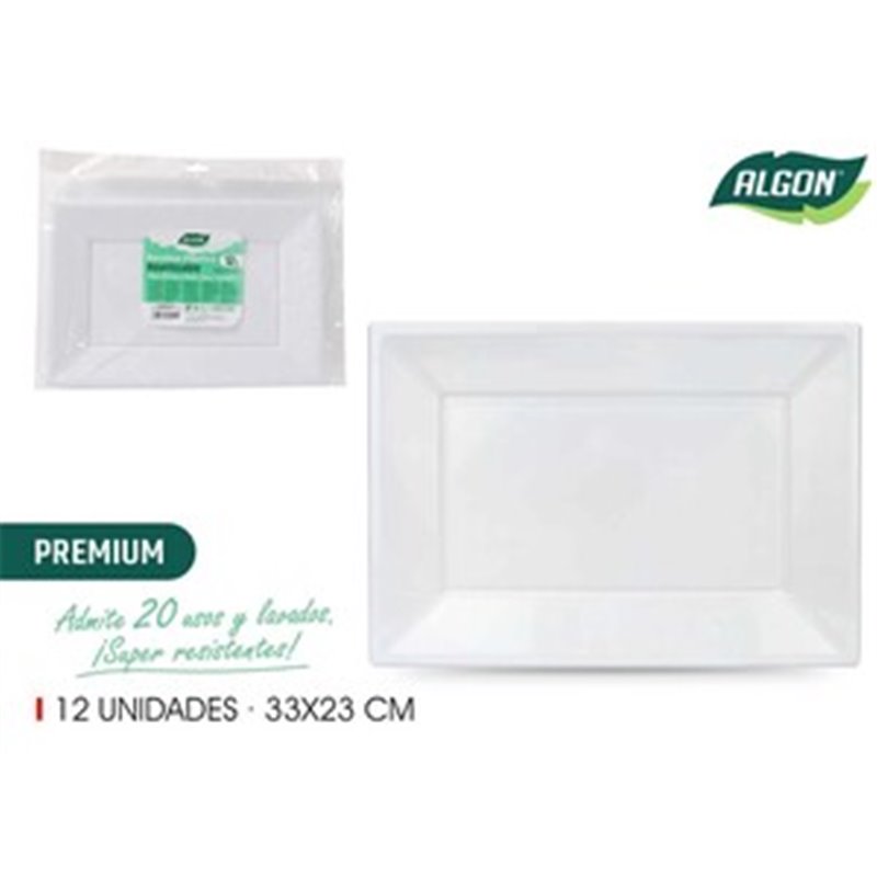 SET-12 BANDEJA REC.PLAST.PREM.33X23 ALGON