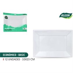 SET-12 BANDEJA RECT.PLAST.ECO.33X23 ALGON