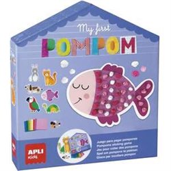 JUEGO MI PRIMER POMPOM ¡DECORA LOS ANIMALES CON POMPONES Y BOLAS DE PAPEL!