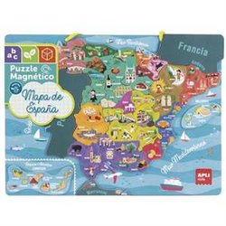 PUZZLE MAGNÉTICO MAPA DE ESPAÑA 40X30 CM CON 50 PIEZAS MAGNÉTICAS