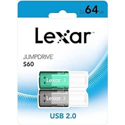 LEXAR 2X64GB PACK JUMPDRIVE S60 USB 2.0 FLASH DRIVE