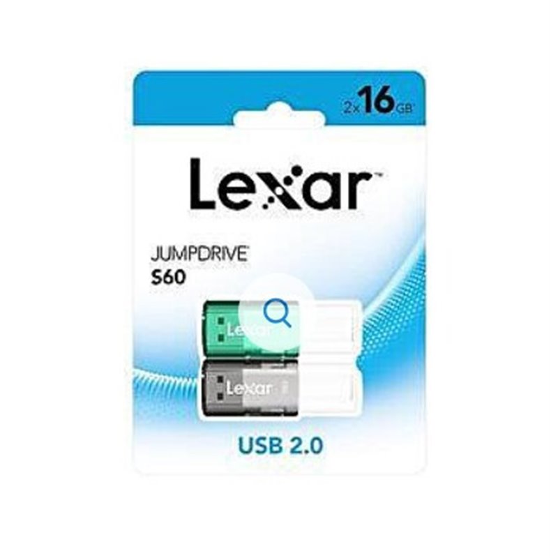 LEXAR 2X16GB PACK JUMPDRIVE S60 USB2.0 FLASH DRIVE