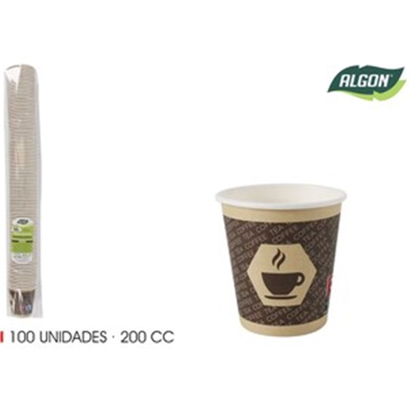 SET-100 VASO CARTON CAFÉ 200CC ALGON