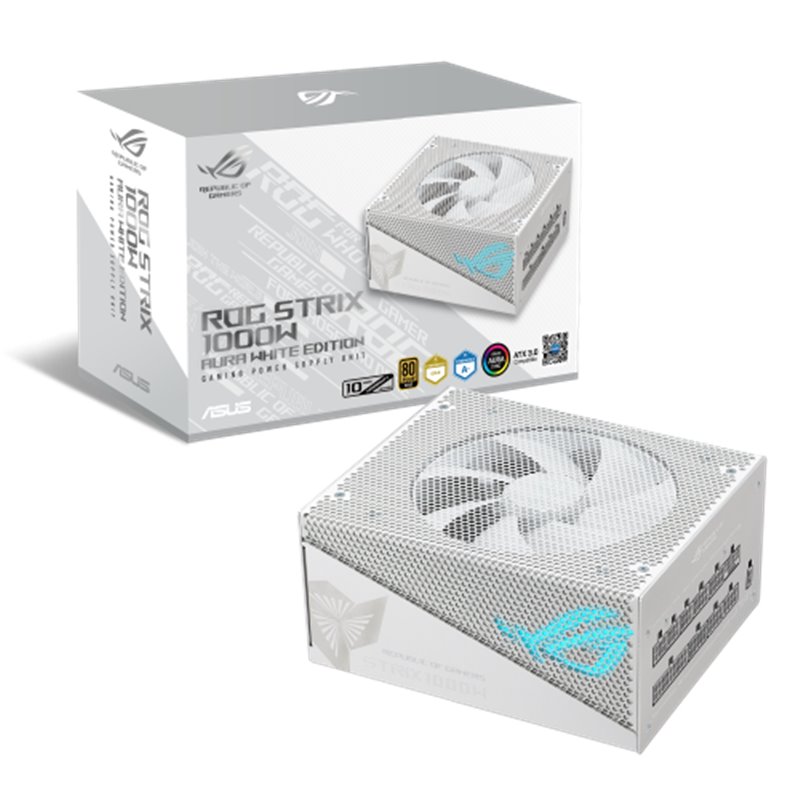 ASUS ROG -STRIX-1000G-AURA-WHITE-GAMING unidad de fuente de alimentación 1000 W 24-pin ATX ATX Blanco