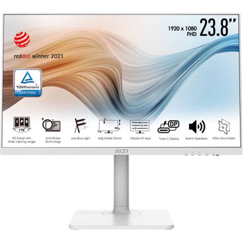 MSI Modern MD2412PW pantalla para PC 60,5 cm (23.8") 1920 x 1080 Pixeles Full HD Blanco