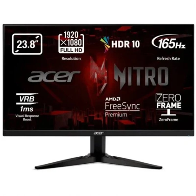 MONITOR ACER NITRO 23.8" KG241YSBIIP (UM.QX1EE.S02) ZEROFRAME VA 165HZ FREESYNC PREMIUM 1MS(VRB) 250NITS 2XHDMI