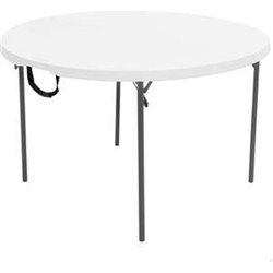 MESA REDONDA PLEGABLE POR LA MITAD BLANCA LIFETIME D122X73 CM