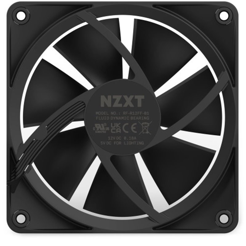 NZXT F120 RGB Carcasa del ordenador Ventilador 12 cm Negro 1 pieza(s)