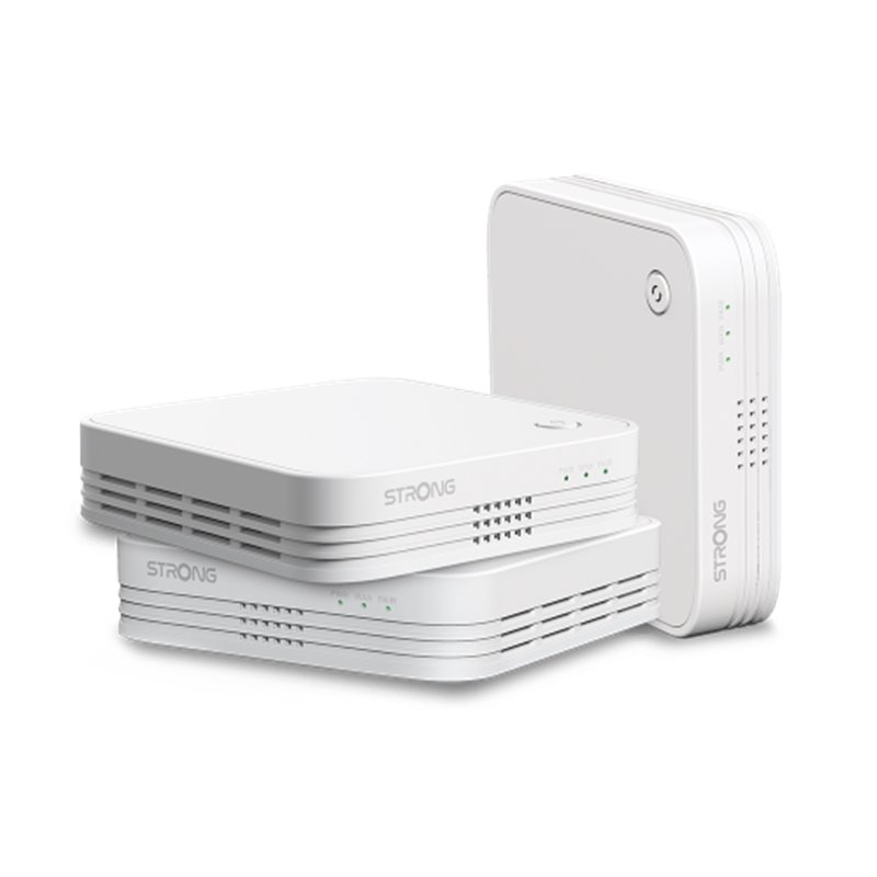 Strong WI-FI MESH HOME TRIO PACK 1200 Doble banda (2,4 GHz / 5 GHz) Wi-Fi 5 (802.11ac) Blanco 3 Interno