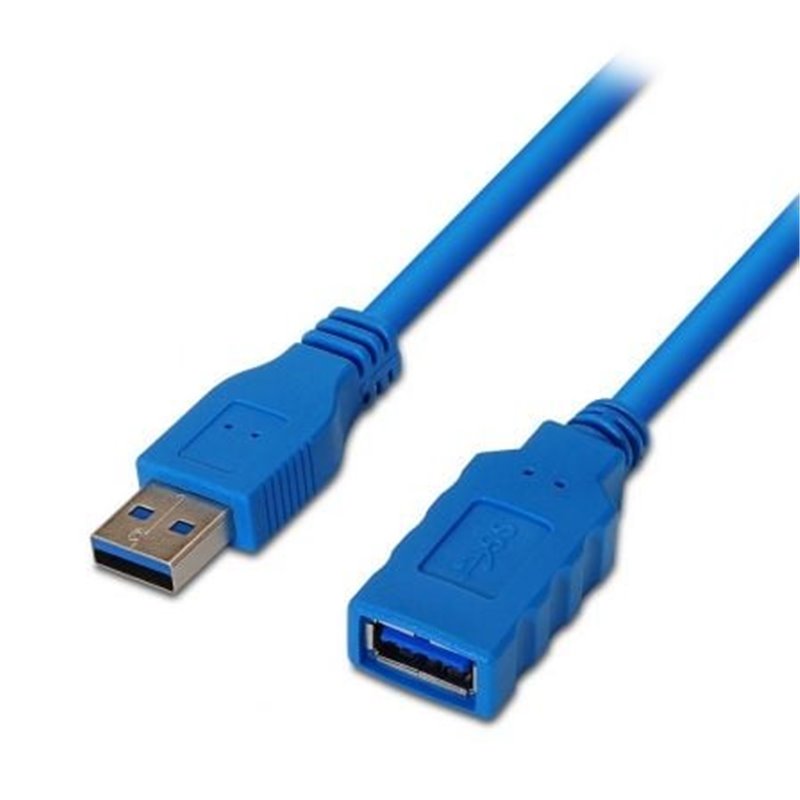 Cable Alargador USB 3.0 Aisens A105-0045/ USB Macho - USB Hembra/ Hasta 9W/ 625Mbps/ 1m / Azul