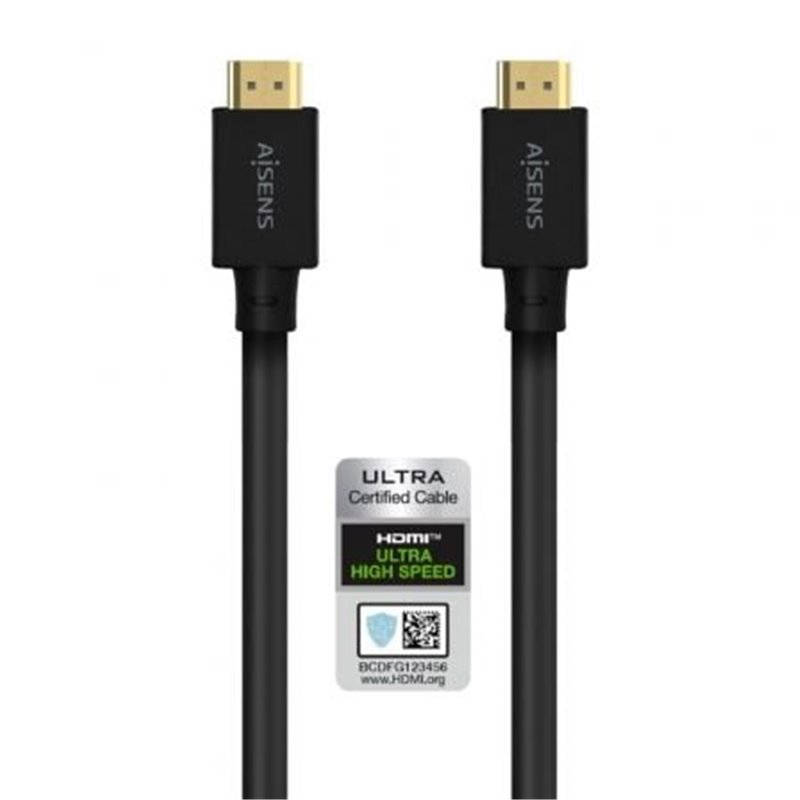 Cable HDMI 2.1 8K Aisens A150-0680/ HDMI Macho - HDMI Macho/ 5m/ Certificado/ Negro