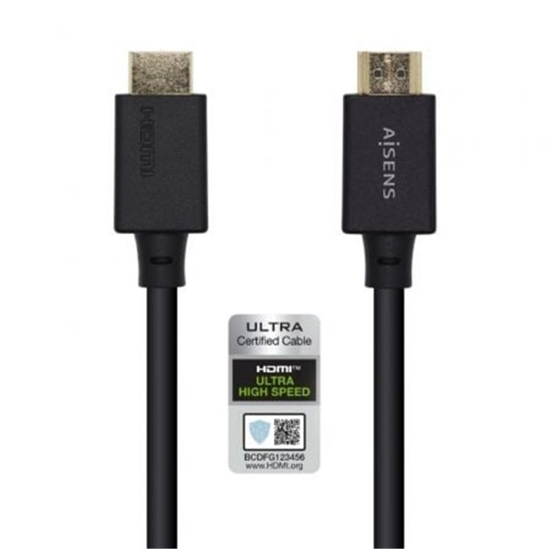 Cable HDMI 2.1 8K Aisens A150-0422/ HDMI Macho - HDMI Macho/ 1.5m/ Certificado/ Negro