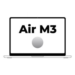 Apple Macbook Air 13,6"/ M3 8-Core CPU/ 8Gb/ 256Gb SSD/ 8-Core GPU/ Plata