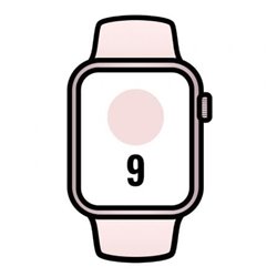 Apple Watch Series 9/ GPS/ 41mm/ Caja de Aluminio Rosa/ Correa Deportiva Rosa Claro M/L