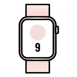 Apple Watch Series 9/ GPS/ 45mm/ Caja de Aluminio Rosa/ Correa Deportiva Loop Rosa Claro