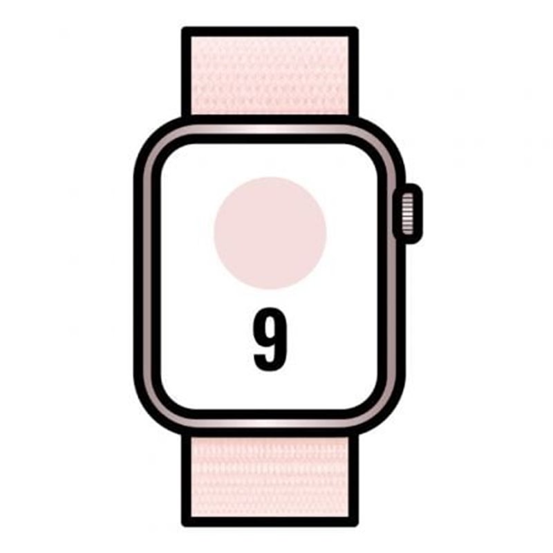 Apple Watch Series 9/ GPS/ 45mm/ Caja de Aluminio Rosa/ Correa Deportiva Loop Rosa Claro