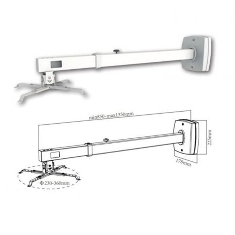 Soporte de Pared para Proyector Approx appSV03P/ Extensible/ hasta 10kg