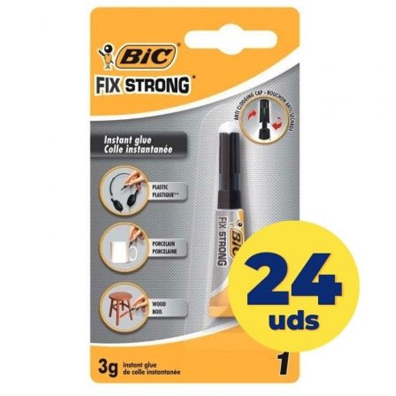 Caja de Pegamento en Tubo Bic Fix Strong/ 3g/ 24 unidades