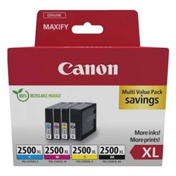 Cartucho de Tinta Original Canon PGI-2500 XL Multipack Alta Capacidad/ Cian/ Magenta/ Amarillo/ Negro