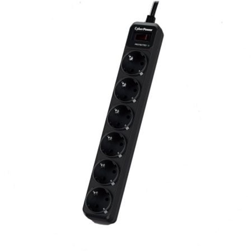 Regleta con interruptor Cyberpower B0620SC0-DE/ 6 Tomas de corriente/ Cable 1.8m/ Negra