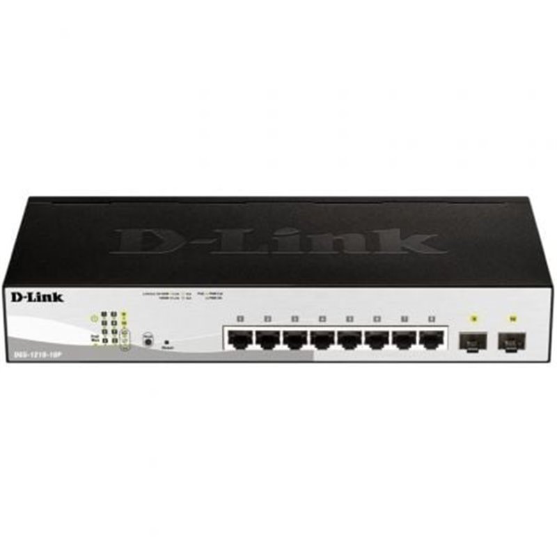 Switch D-Link DGS-1210-10P 10 Puertos/ RJ-45 Gigabit 10/100/1000 PoE/ SFP