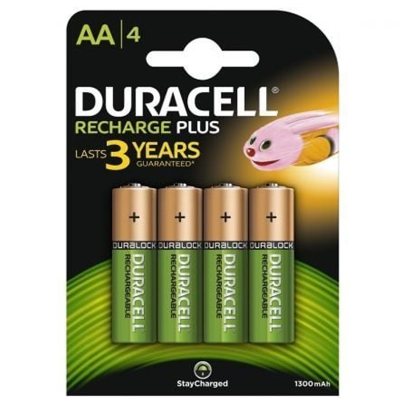 Pack de 4 Pilas AA Duracell HR6-B/ 1.2V/ Recargables