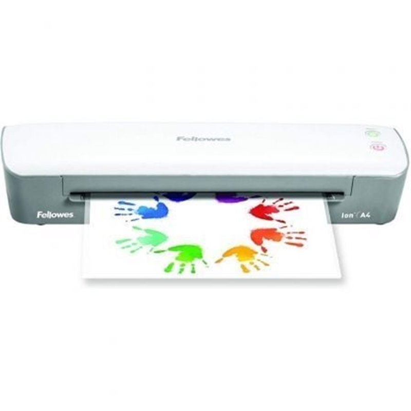 Plastificadora Fellowes Ion A4 4560001/ hasta A4 y 80-125 Micras/ Blanca y Gris