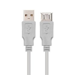 Cable Alargador USB 2.0 Nanocable 10.01.0202/ USB Macho - USB Hembra/ 1m/ Beige